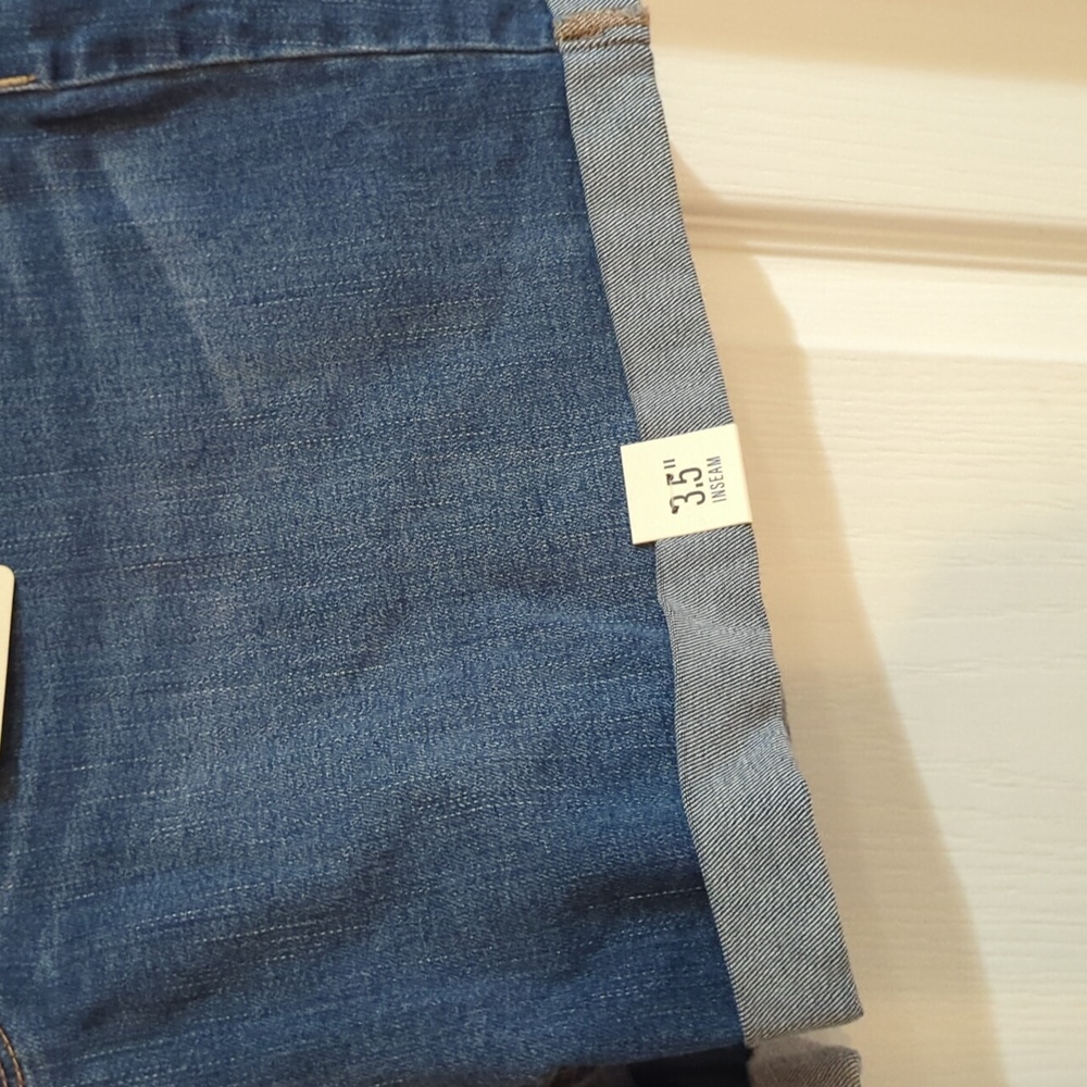 NWT a.n.a Dark Blue Jean Shorts with Button Fly size 14 - Picture 10 of 12